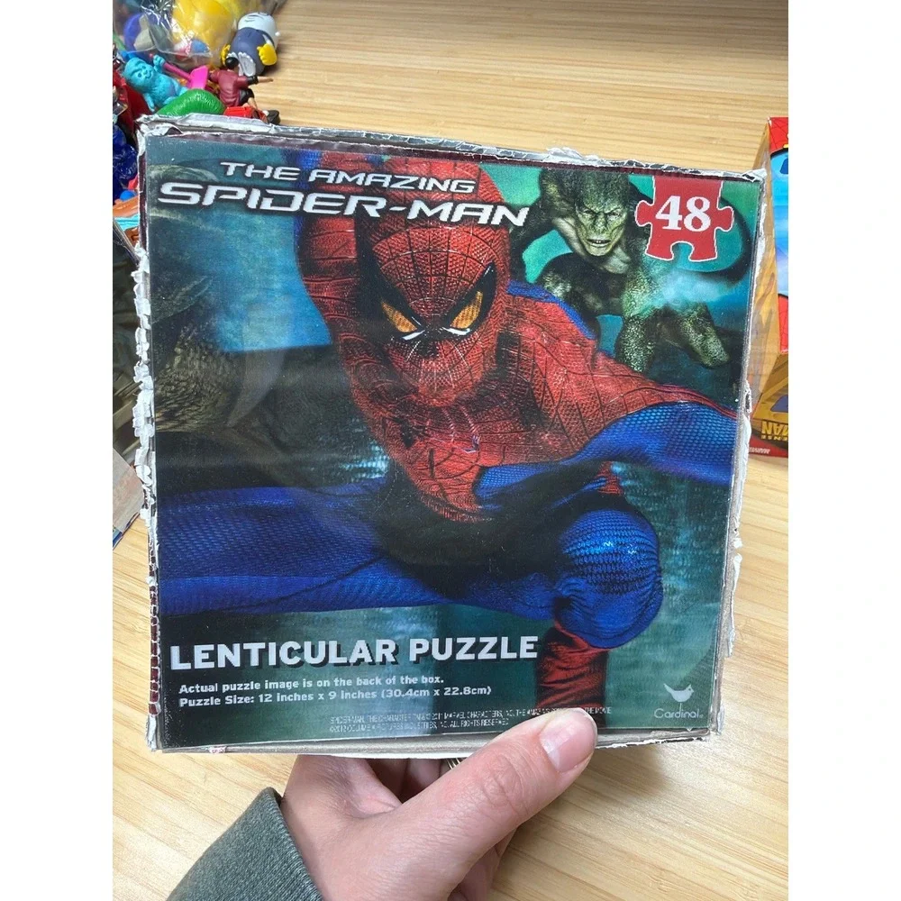 Lot of 4 Marvel Lenticular Puzzles Avengers Spider-Man Complete Cardinal